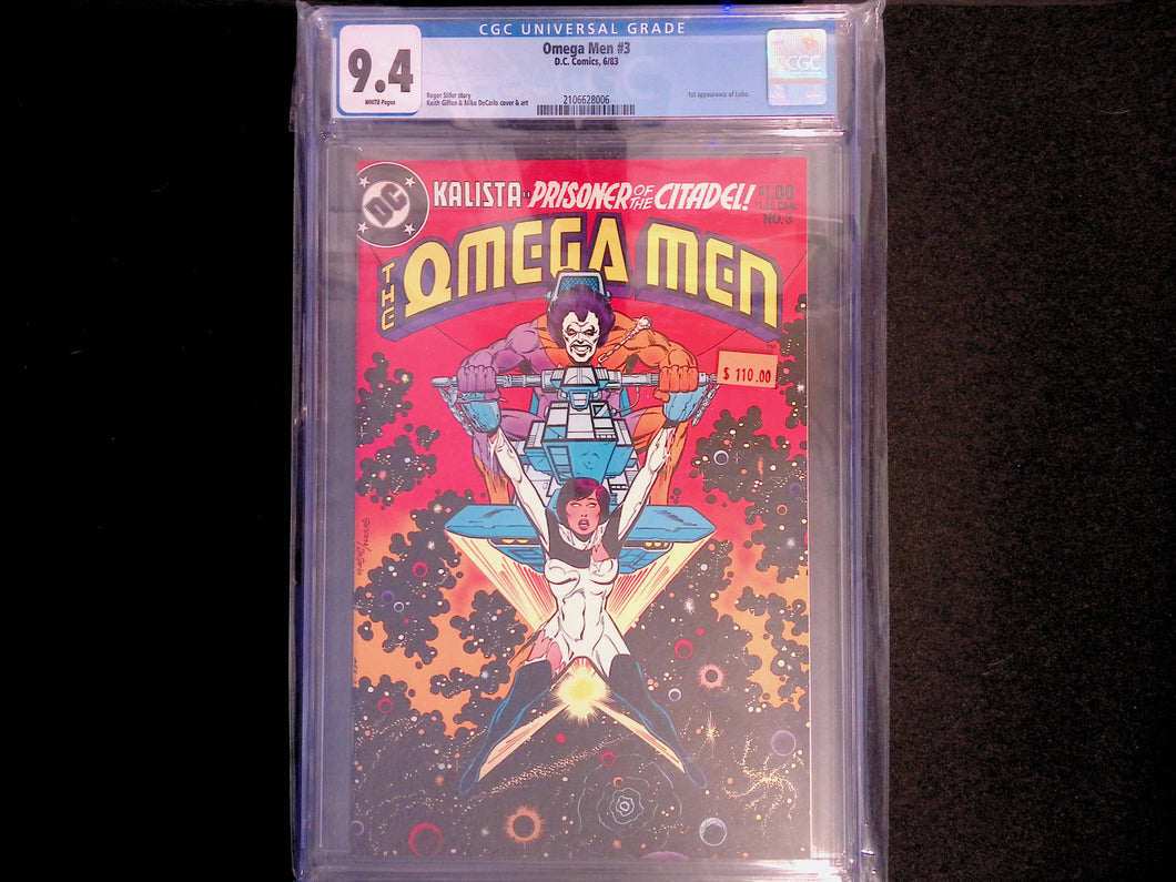 The Omega Men #3 CGC 9.4 First appearance of Lobo